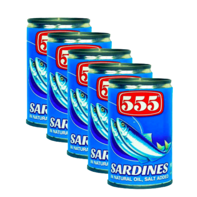 555 Sardines In Vegetable Oil 155g x 100 Cans