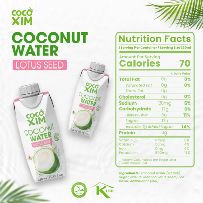Cocoxim Coconut Water Lotus 330ml x 12 Bottles