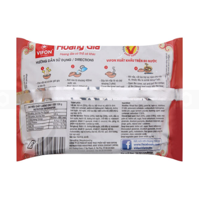 Wholesale Vifon Hoang Gia Beef 120g x 18 Bags (Halal)