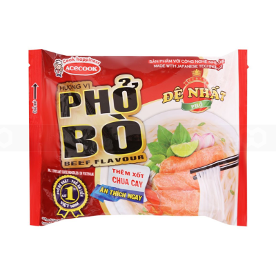 Wholesale Acecook De Nhat Instant Pho Beef 65g x 30 Bags (Halal)