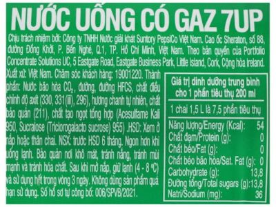 7UP Lemon and Lime 390ml x 24 Bottles