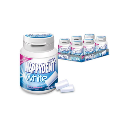 Happydent WHITE Gum Peppermint 56g x 6 Jars 12 Boxes
