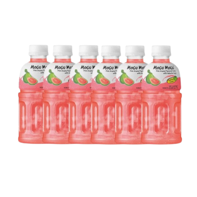  Mogu Mogu Pink Guava Flavored Drink With Natade Coconut 320ml x 24 bottles