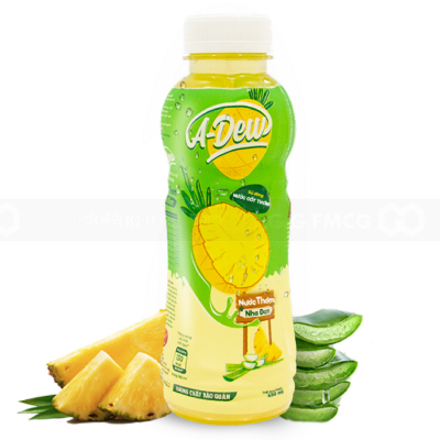 A-Dew Pineapple Juice Drink With Aloe Vera Pulp 450ml x 24 Bottles