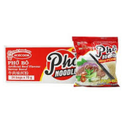 Acecook Clear Rice Noodle Soup Stewed Beef 70g x 30 Bags (Halal)