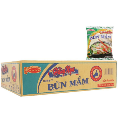 Acecook Hang Nga Instant Rice Vermicelli With Fermented Fish & Shrimp 75g x 30 Bags