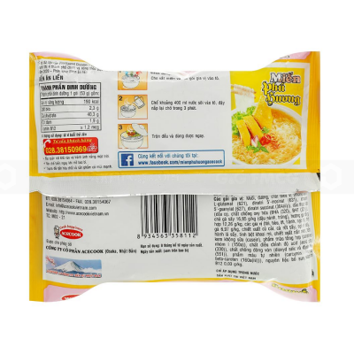 Wholesale Acecook Phu Huong Instant Vermicelli Chicken 53g x 24 Bags