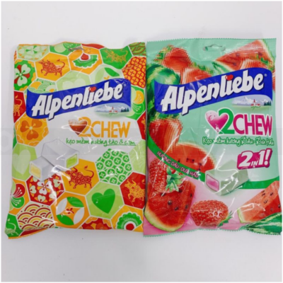 Alpenliebe 2 Chew Apple & Oranges 227.5g x 24 Bags