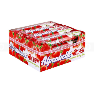 Alpenliebe 2 Chew Strawberry 24.5g x 16 Sticks x 24 Pouches