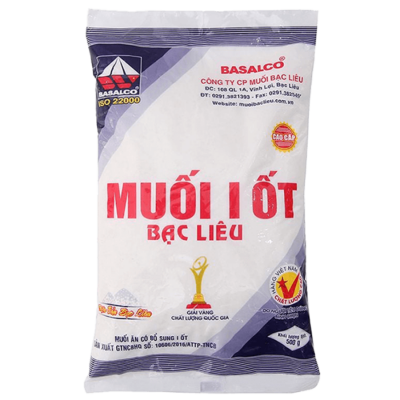 Bac Lieu Iodized Table Salt Dried 500g x 50 Bags