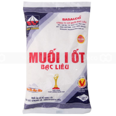 Bac Lieu Iodized Table Salt Dried 500g x 50 Bags