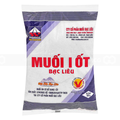 Bac Lieu Iodized Table Salt Dried 900g x 28 Bags