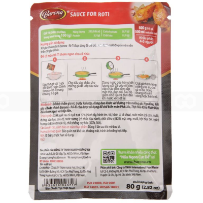 Barona Spice sauce-Roti 80g x 80 Bags