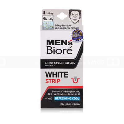 Biore Men Deep Cleansing Pore Strips Pack for Nose White 4Pcs x 78 Bags