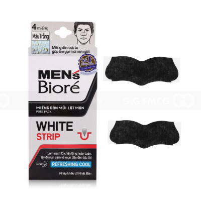 Biore Men Deep Cleansing Pore Strips Pack for Nose White 4Pcs x 78 Bags