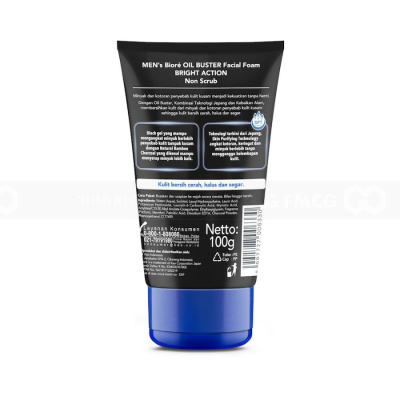 Biore Men’s Non Scrub Facial Foam Oil Buster Bright Action 100g x 24 Tubes