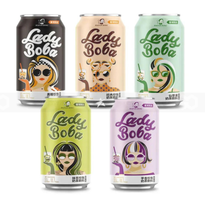 Wholesale Madam Hong Passion Fruit & Lychee Bubble Tea 320ml x 24 cans