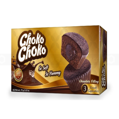 Choko Choko Cream Chocolate Filling Cupcake 75g x 16 Boxes