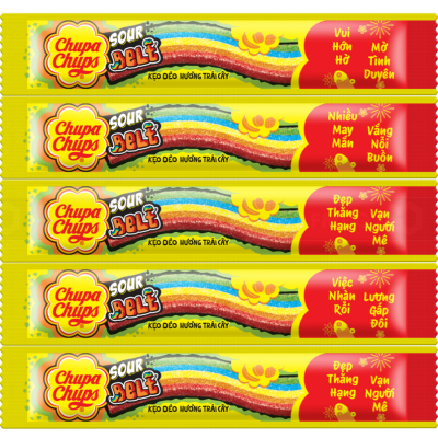 Chupa Chups Sour Belt Jelly Tube 7g x 15 Strips x 12 Tubes