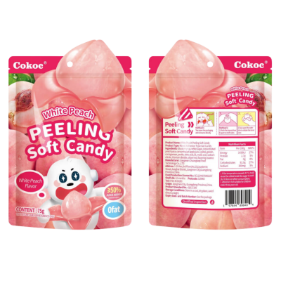 Cokoc Peach Flavored Peeled Gummy Candy 75g