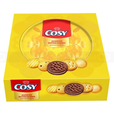 Cosy Assorted Butter Cookies Taste Chocolate 378g(63g x 2 Bags + 84g x 3 Bags) x 8 Boxes