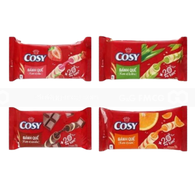 Cosy Wafer Roll Mixed Flavour (Strawberry, Pandan Leaf, Orange) 135g x 24 Bags