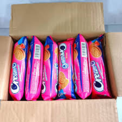 Cream-O Sandwich Cookies Strawberry Cream 85g x 24 Bags