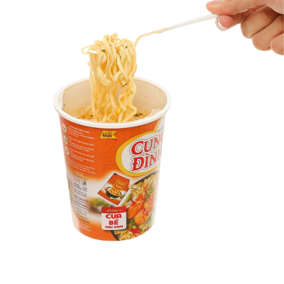 Cung Dinh Crab & Laksa Leaves Instant Noodle 65g x 24 cups