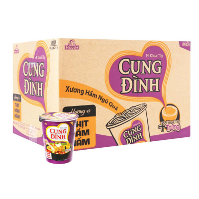Cung Dinh Stewed Pork With Mushroom Instant Noodle 65g x 24 cups