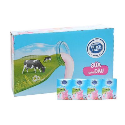 Dutch Lady UHT Strawberry Milk 110ml x 48