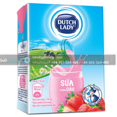 Dutch Lady UHT Strawberry Milk 110ml x 48