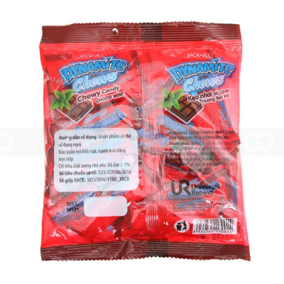 Dynamite Chews Chocolate Mint Filling 125g x 36 Bags