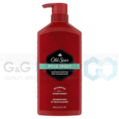 Old Spice 2in1 Shampoo PureSports 650ml x 4 Bottles