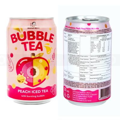 Wholesale Madam Hong Peach Bubble Tea 320ml x 24 cans