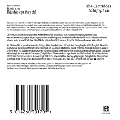 Wholesale Gillette Blade Refill Vector 4pcs x 6Packs x 50 Boxes