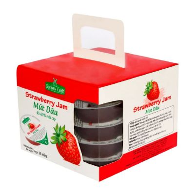 Golden Farm Strawberry Jam 14G X 8 Sachet X 8 Block