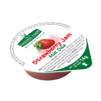 Golden Farm Strawberry Jam 14G X 8 Sachet X 8 Block