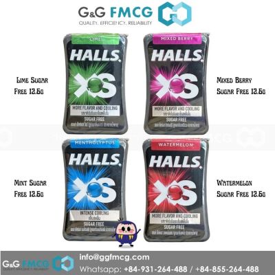 Halls XS Mixed Berry Sugar Free 12.6g x 12 jars x 24 displays