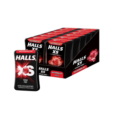 Halls XS Watermelon Sugar Free 12g x 12 Jar x 24 Block