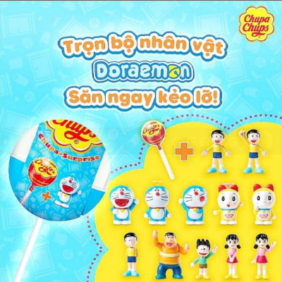 Chupa Chups Surprise Doraemon Strawberry Flavor Candy 12g (New)