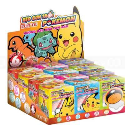 Lotte Pokemon Gum Blowing Strawberry Flavor With Stamp 3g
