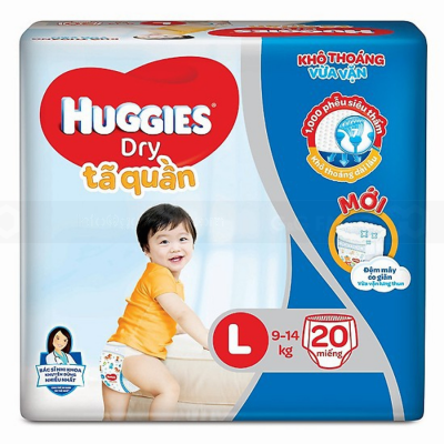 Huggies Dry Pant L20 x 8 Bags