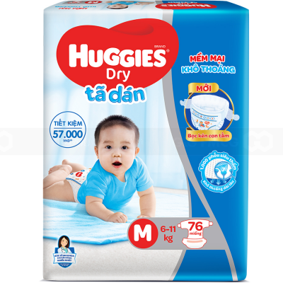 Huggies Dry Super Jumbo M76 x 3 Bags
