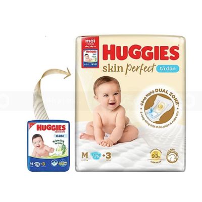 Huggies Skin Perfects Dry Newborn M76 x 3 bags