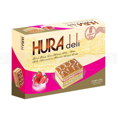 Hura Deli Milk & Strawberry Layer Cake 336g x 10 Boxes