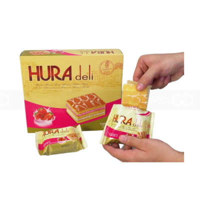 Hura Deli Milk & Strawberry Layer Cake 336g x 10 Boxes