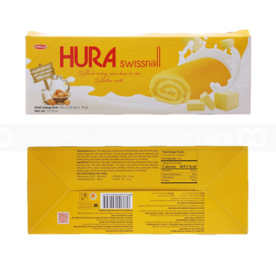 Hura Demi Cheese & Milk Flavor Swissroll 360g x 12 Boxes