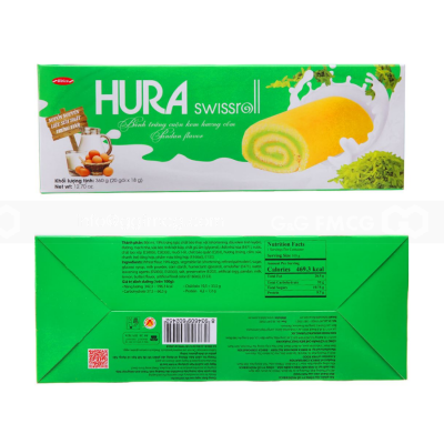 Hura Demi Green Rice Flavor Swissroll 360g x 12 Boxes