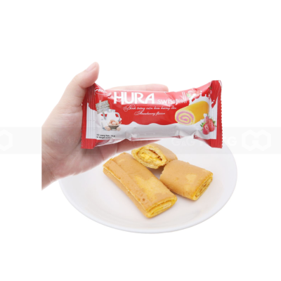 Hura Demi Strawberry Flavor Swissroll 360g x 12 Boxes