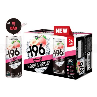 196 Vodka Soda Peach Flavor 320ml x 24 Cans